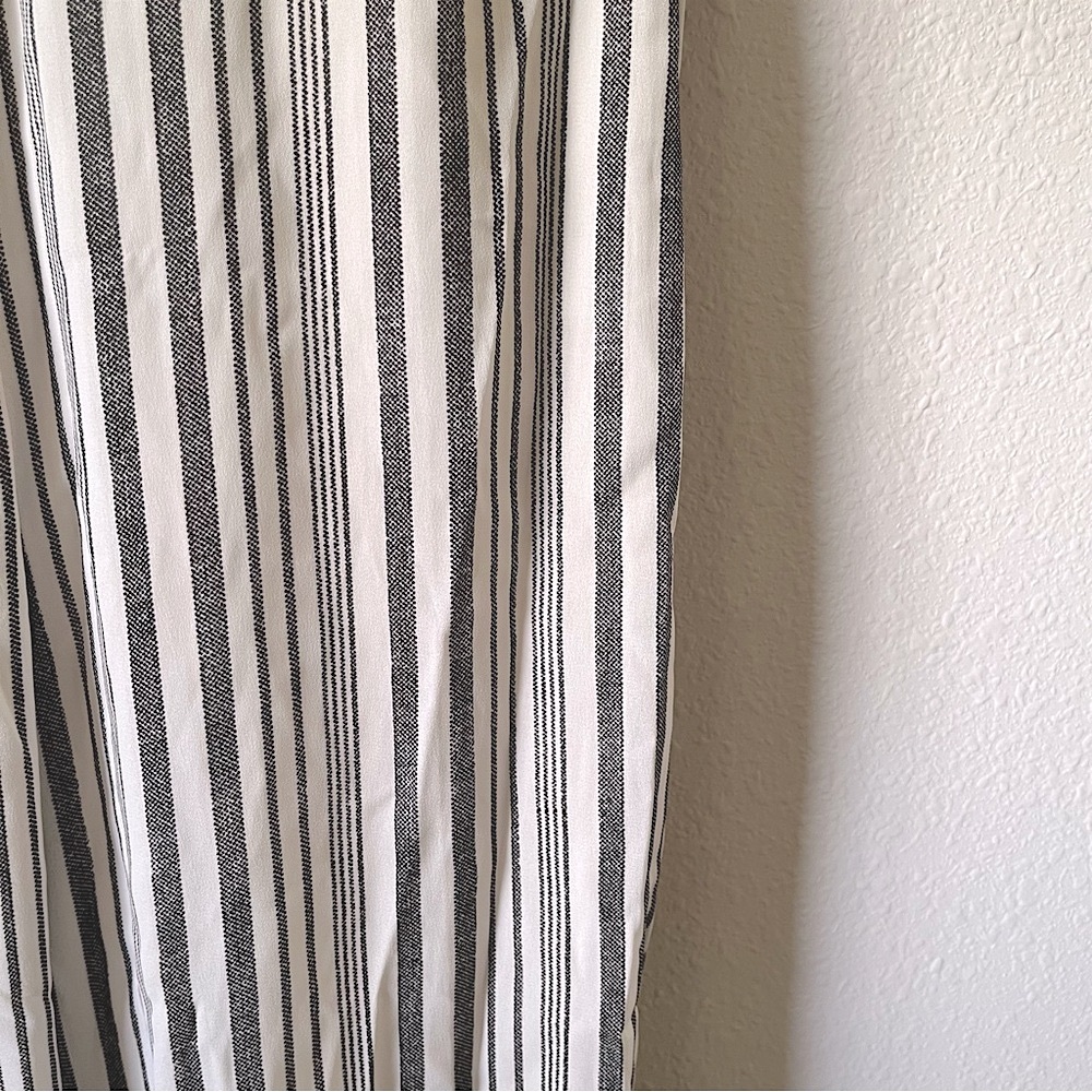 Lulu's Black and White Striped Jumpsuit - Picture 4 of 6